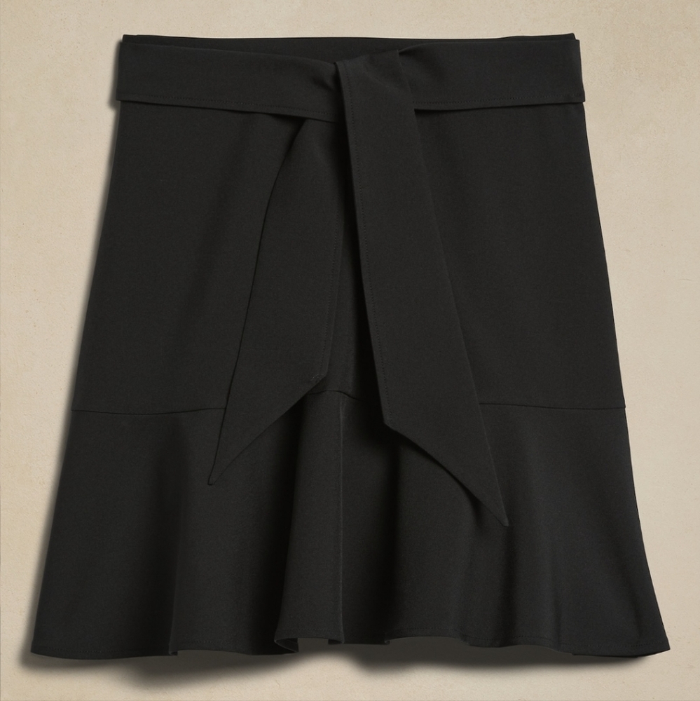 BANANA REPUBLIC TIE-WAIST RUFFLE MINI SKIRT Size 14 Tall